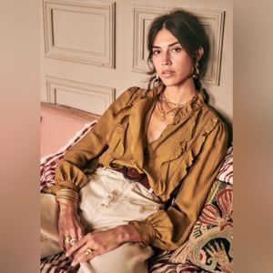 SÉZANE Céline Blouse / Mordoré (Golden) / Size 38 (FR)